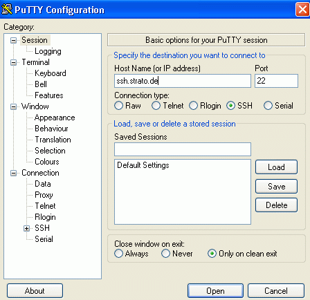 Connexion avec Putty PuTTY
